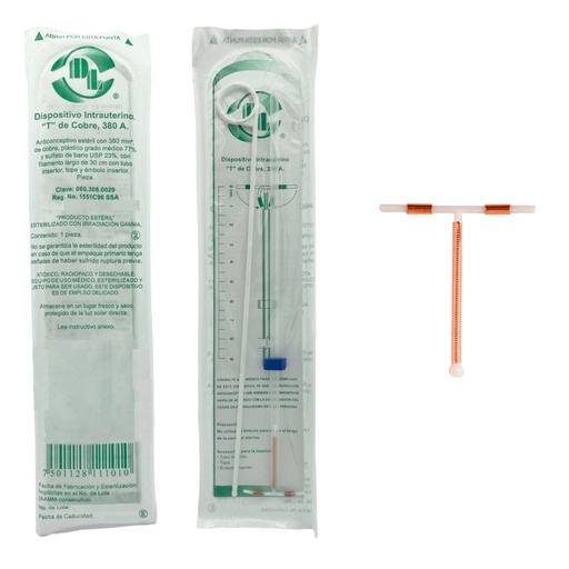 Dispositivo intrauterino anticonceptivo estéril.”T” de cobre 380 A ...